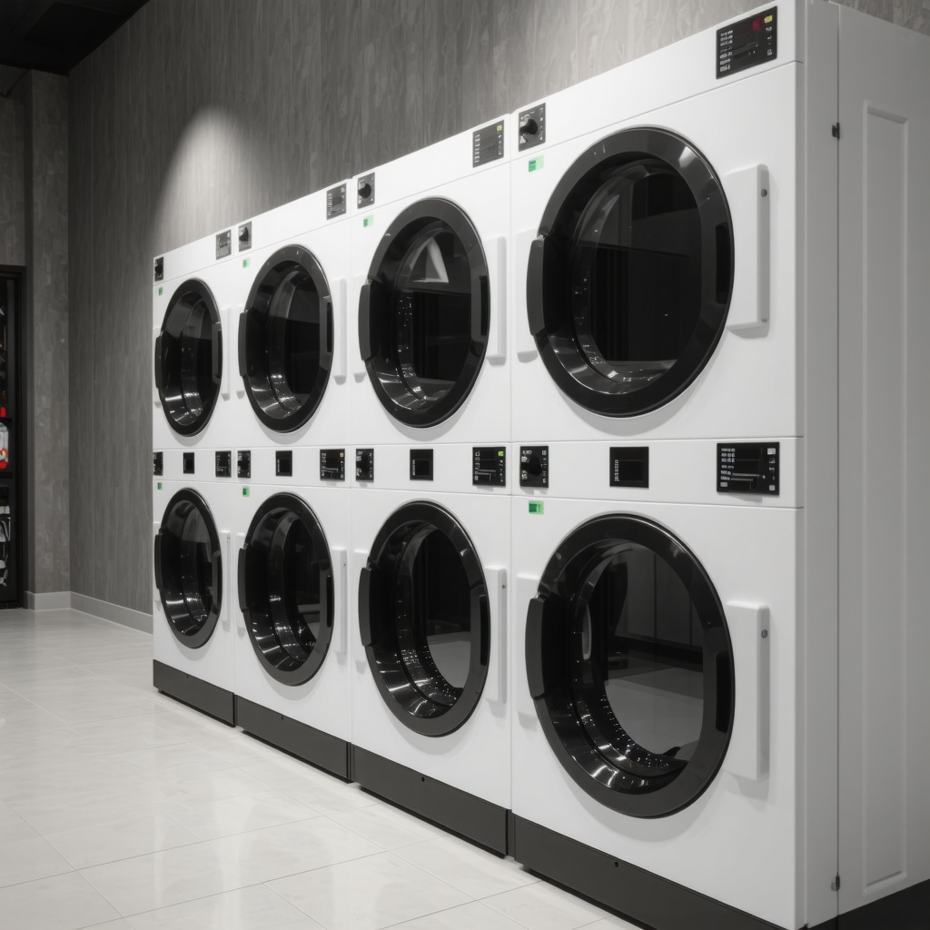 Modern dry cleaning machines with AI and IoT monitoring in eco-friendly Tampa facility