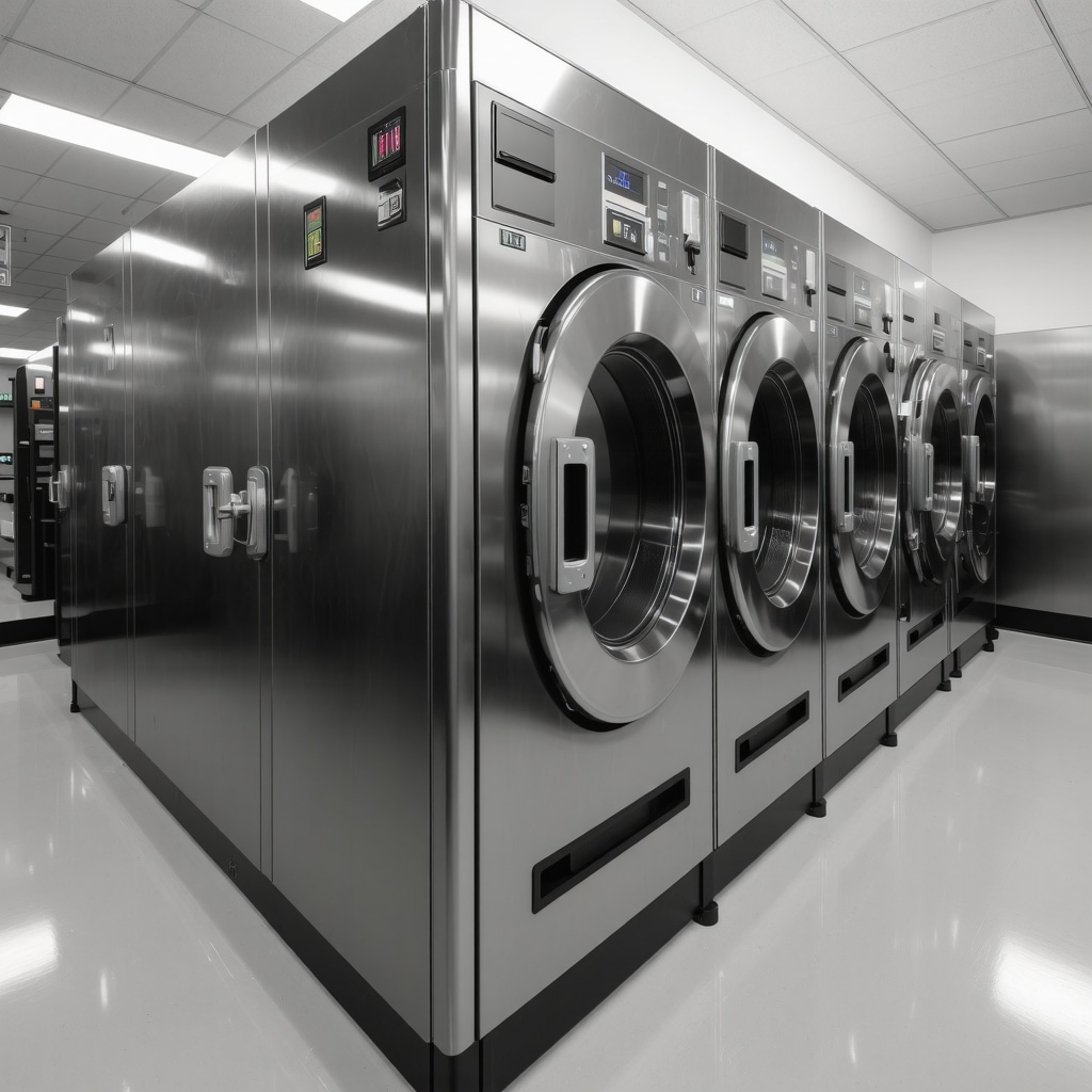 Eco dry cleaning facility showcasing closed-loop solvent recycling and digital garment tracking in Tampa
