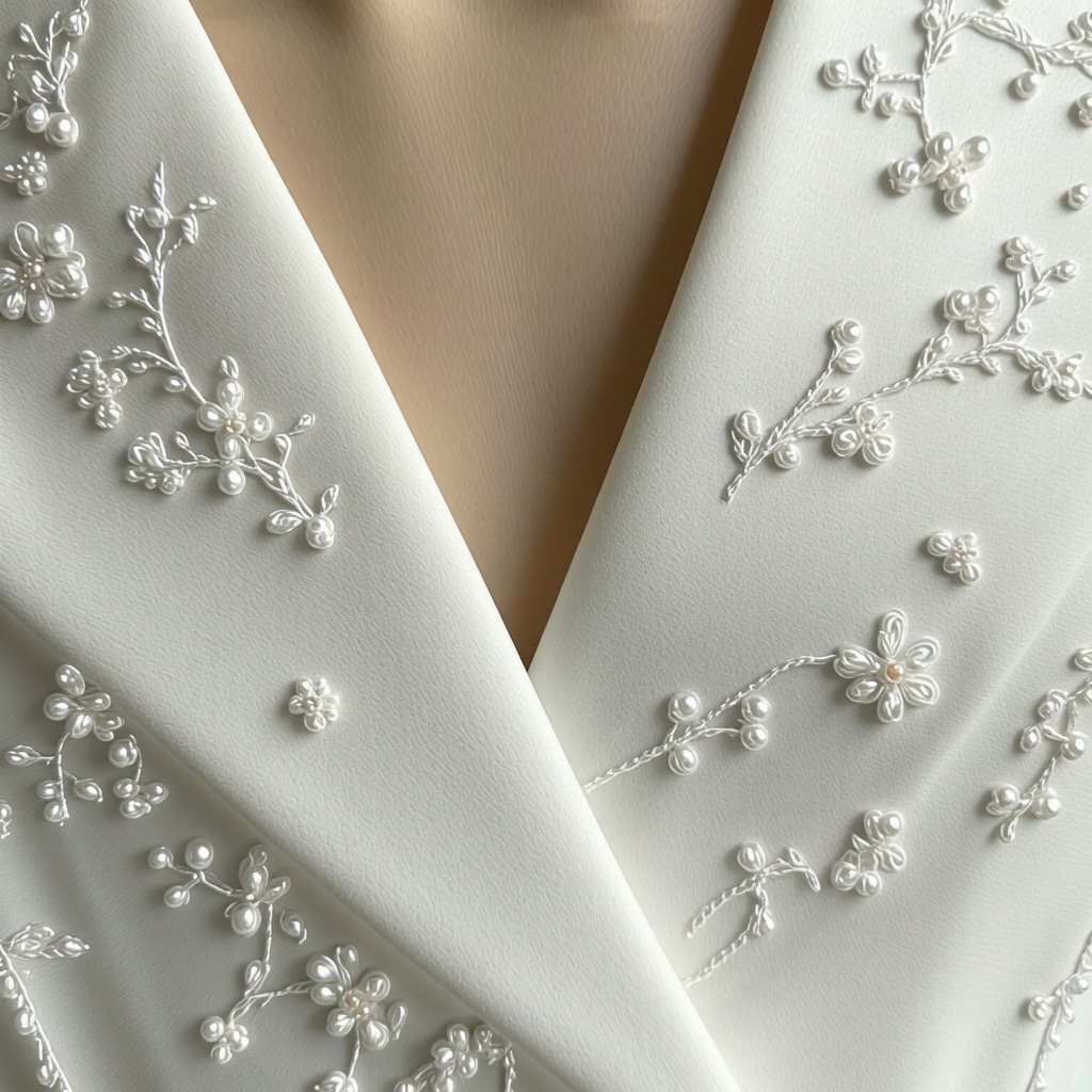 Close-up of delicate couture fabric undergoing eco-friendly cleaning with advanced technology