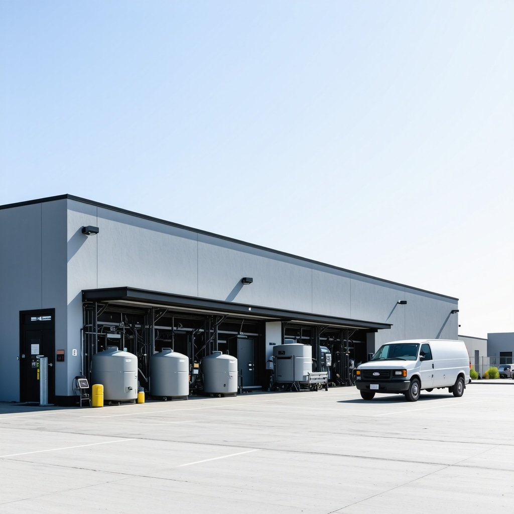 Eco dry cleaning facility featuring supercritical CO2 machines and delivery van for home pickup