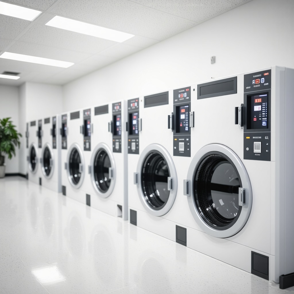 Interior of a Tampa dry cleaning facility featuring AI technology and eco-friendly equipment
