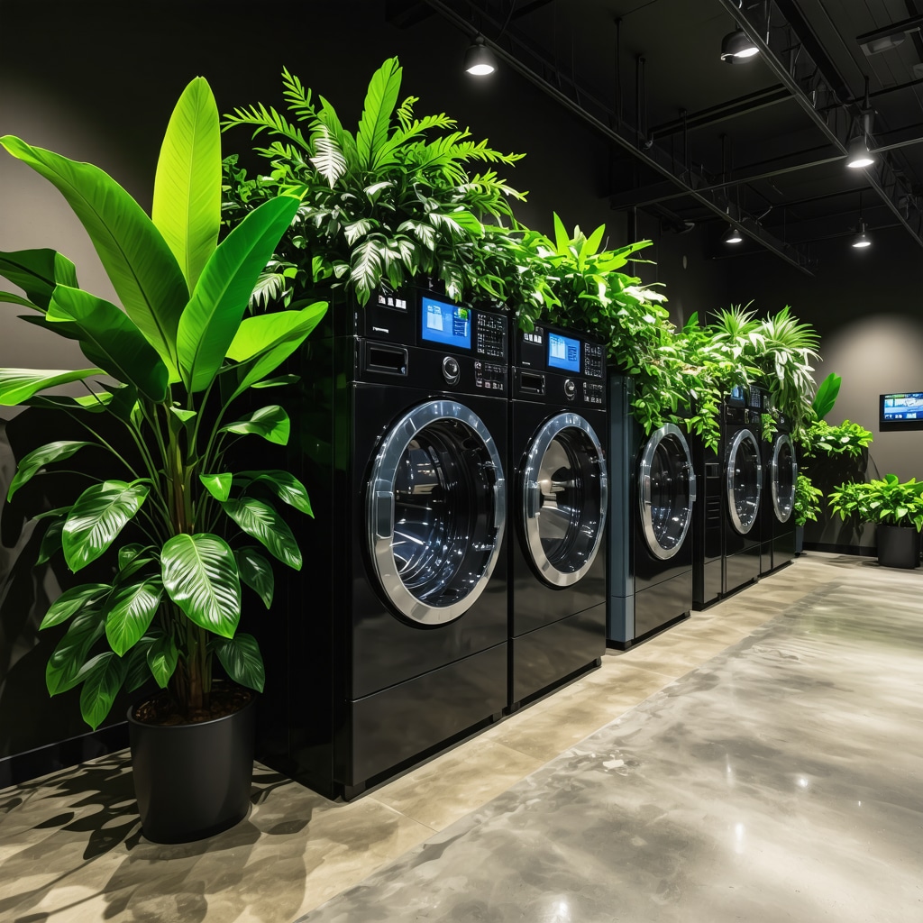 High-tech eco-friendly dry cleaning facility with solvent recovery and infrared drying technology