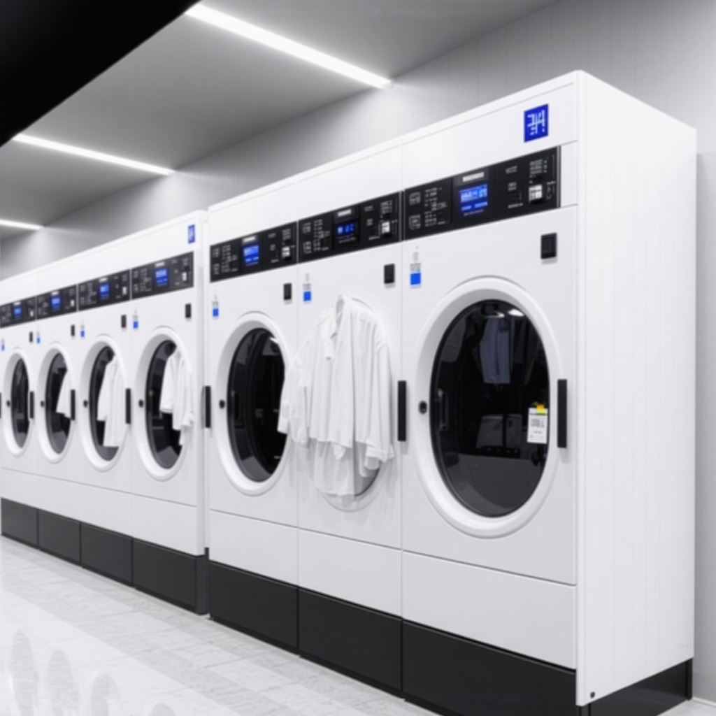 Eco-friendly dry cleaning machines using liquid CO2, enzymatic stain removal process, and smart garment care technology