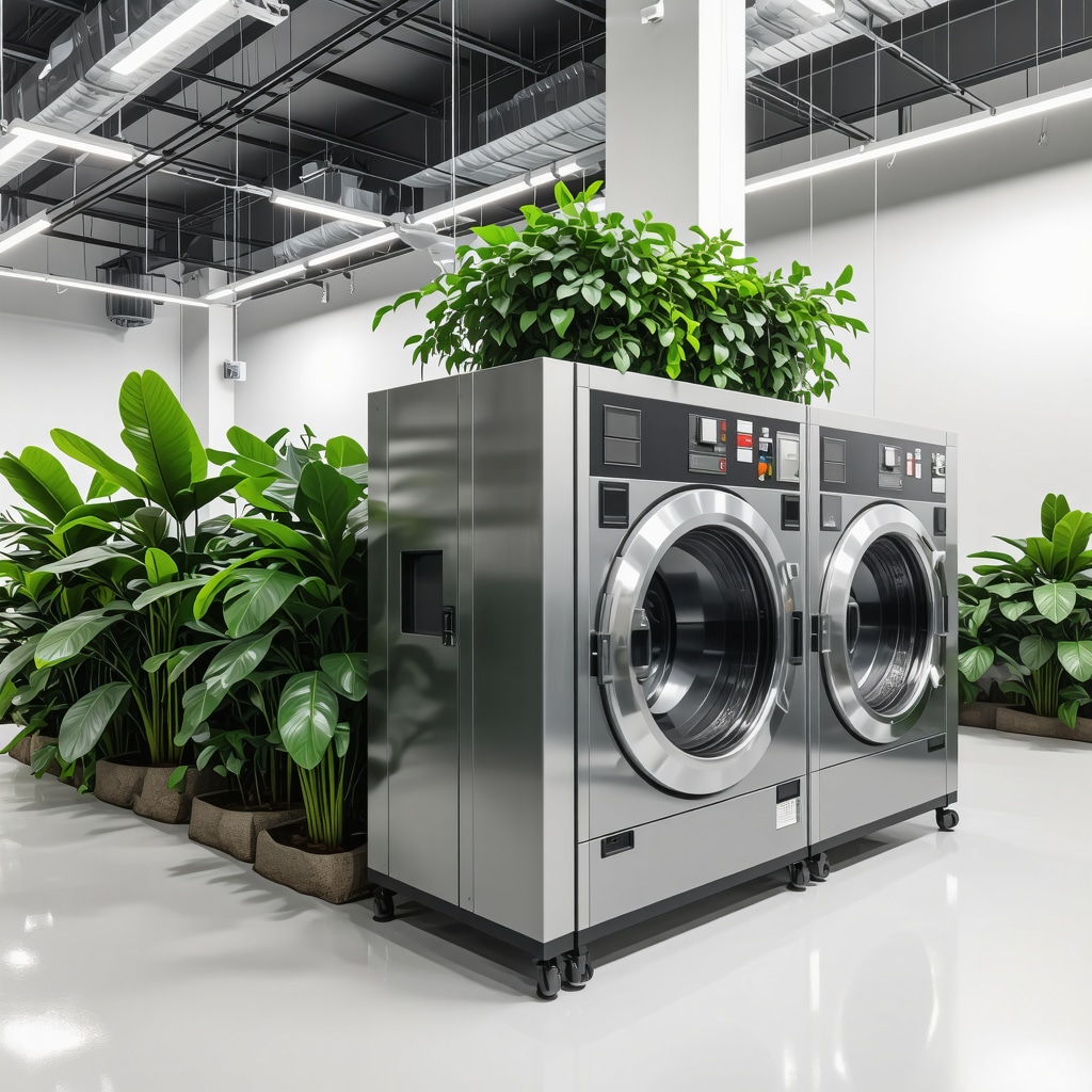 Modern dry cleaning plant in Tampa equipped with AI sensors and solvent recycling technology