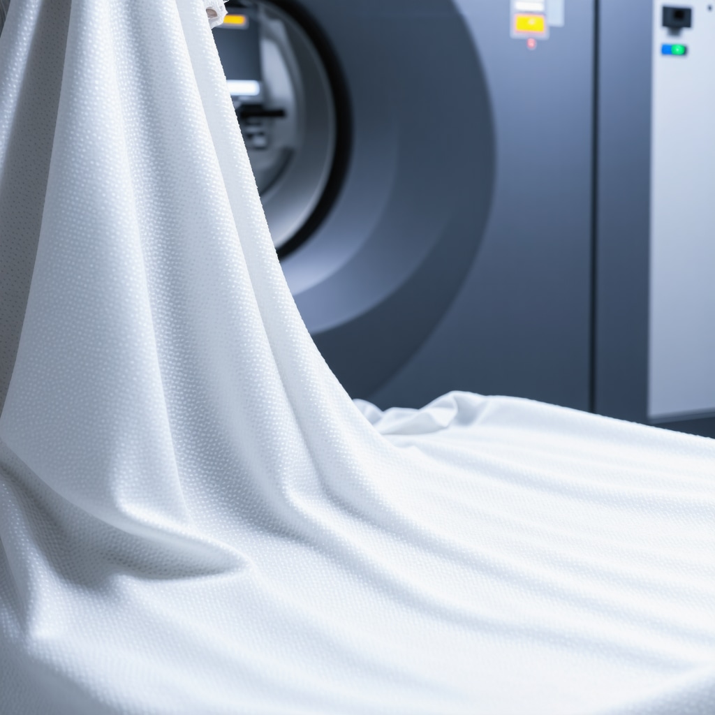 High-tech dry cleaning machine applying nanotechnology and cold plasma treatments to luxury fabrics in eco-friendly Tampa facility