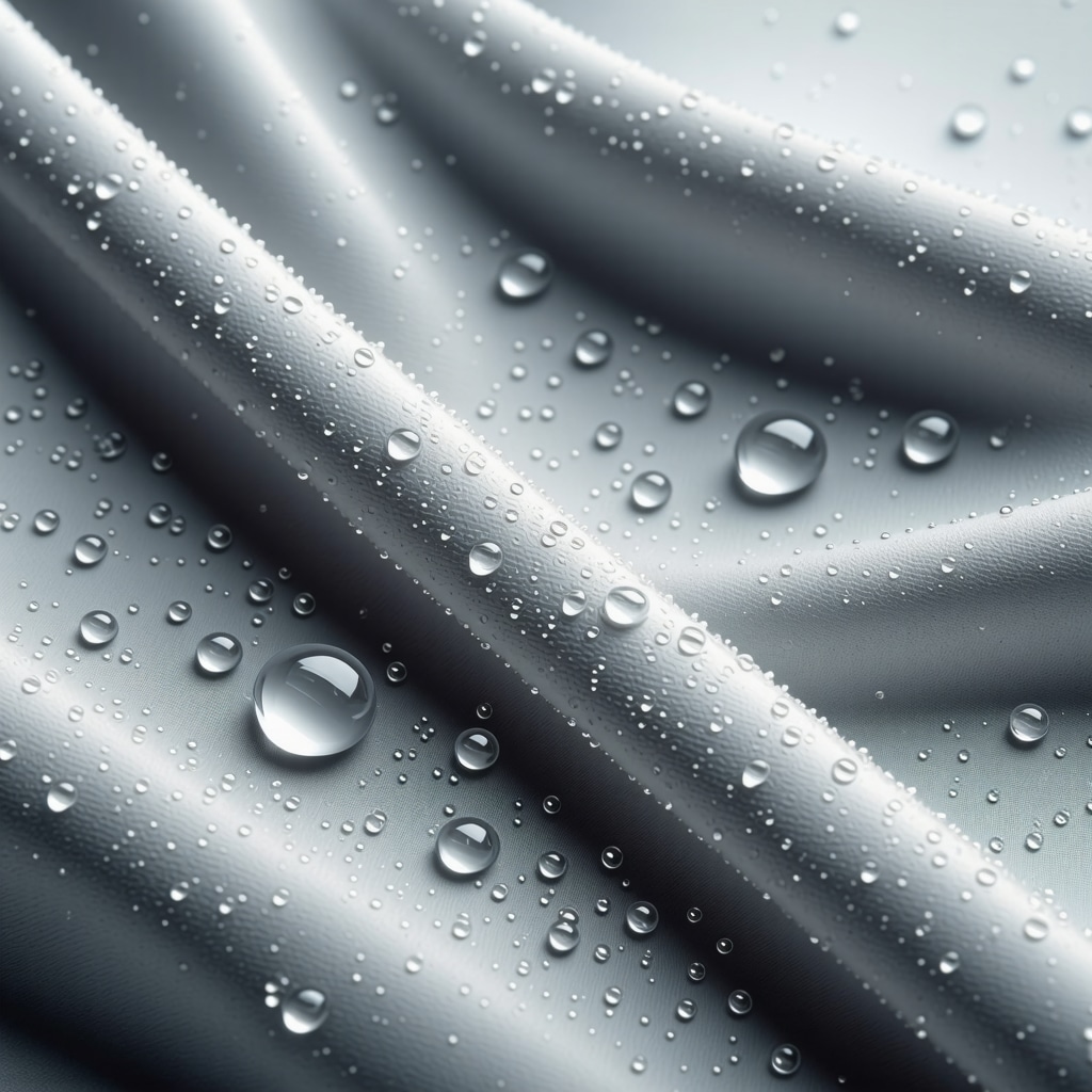 Delicate fabric fiber with bio-based nanocoating repelling water droplets and enzymatic molecules breaking down stains