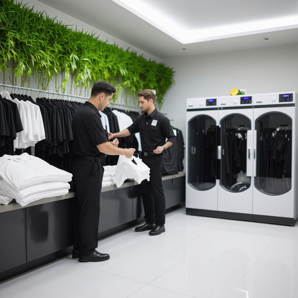 Eco-friendly dry cleaning facility with advanced sustainable technologies and expert consultation