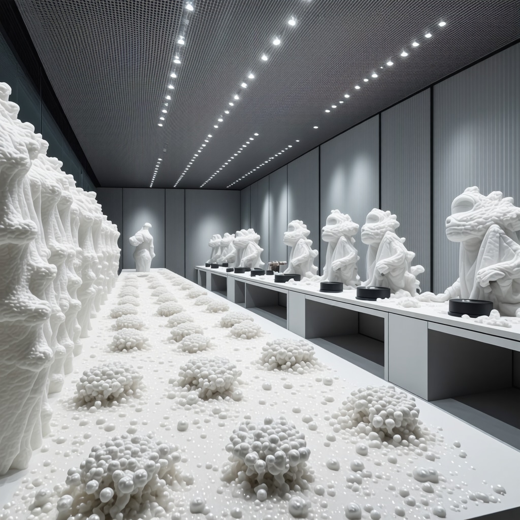 High-tech lab with AI fabric analysis and nanotech treatment for eco-friendly luxury fabric care
