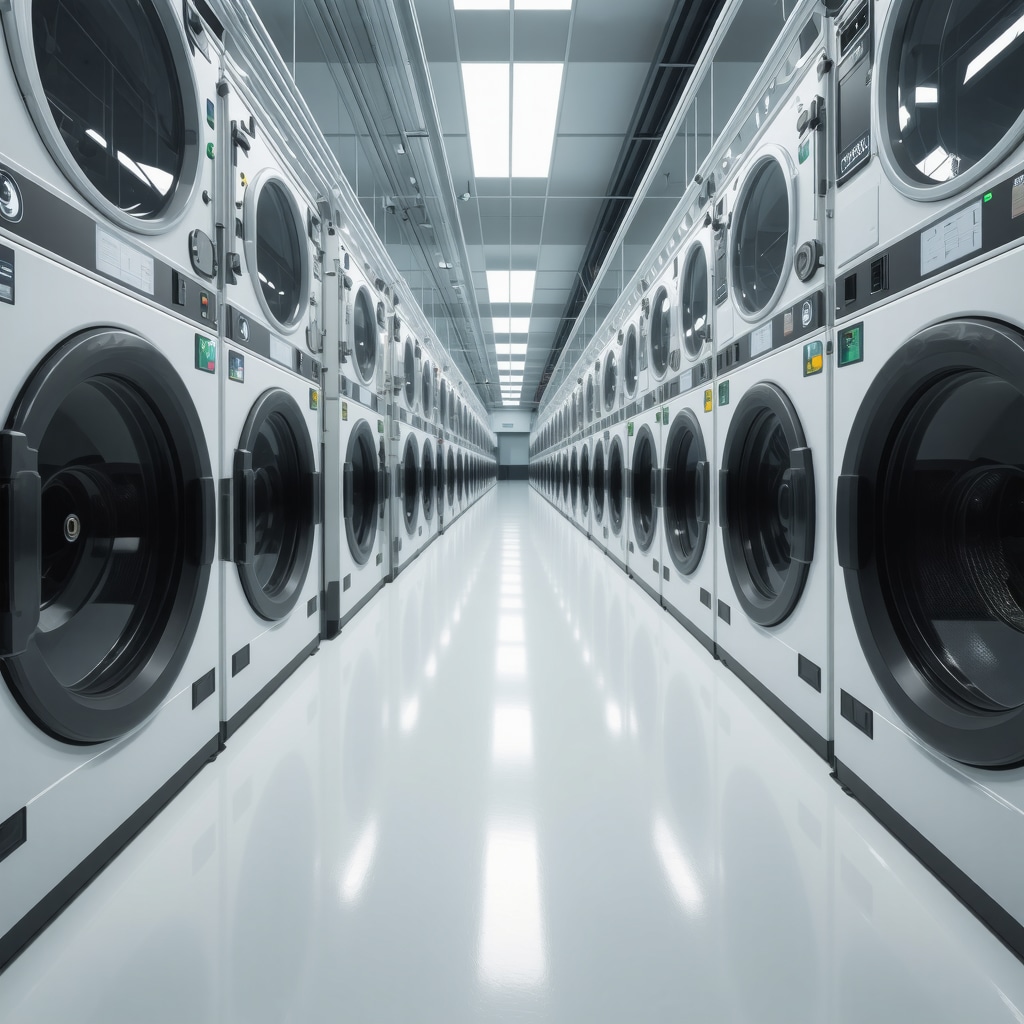 Modern dry cleaning plant featuring closed-loop solvent recovery and eco-friendly chemical-free stain removers