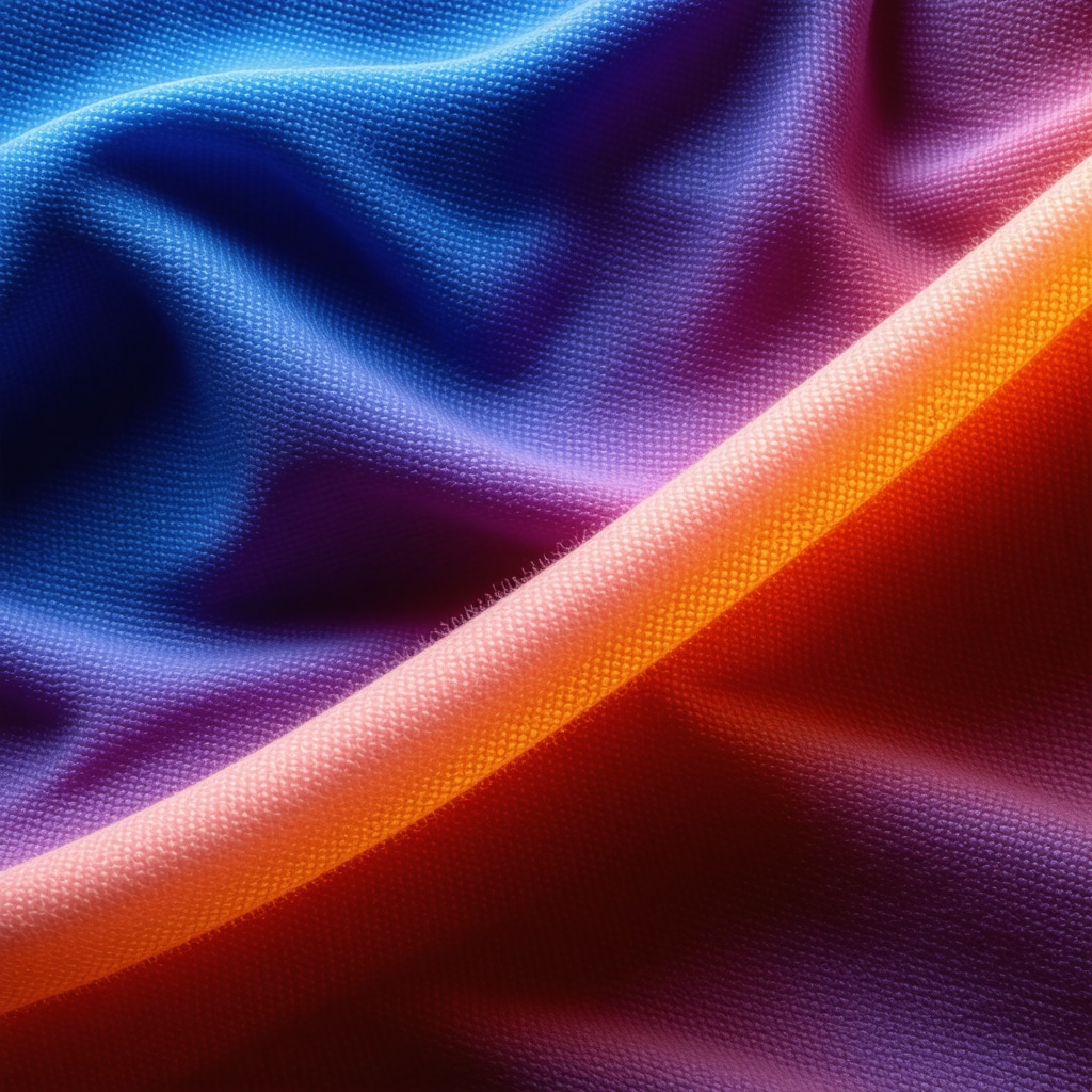 Microscopic view of textile fiber coated with biodegradable nanocoating enhancing garment protection