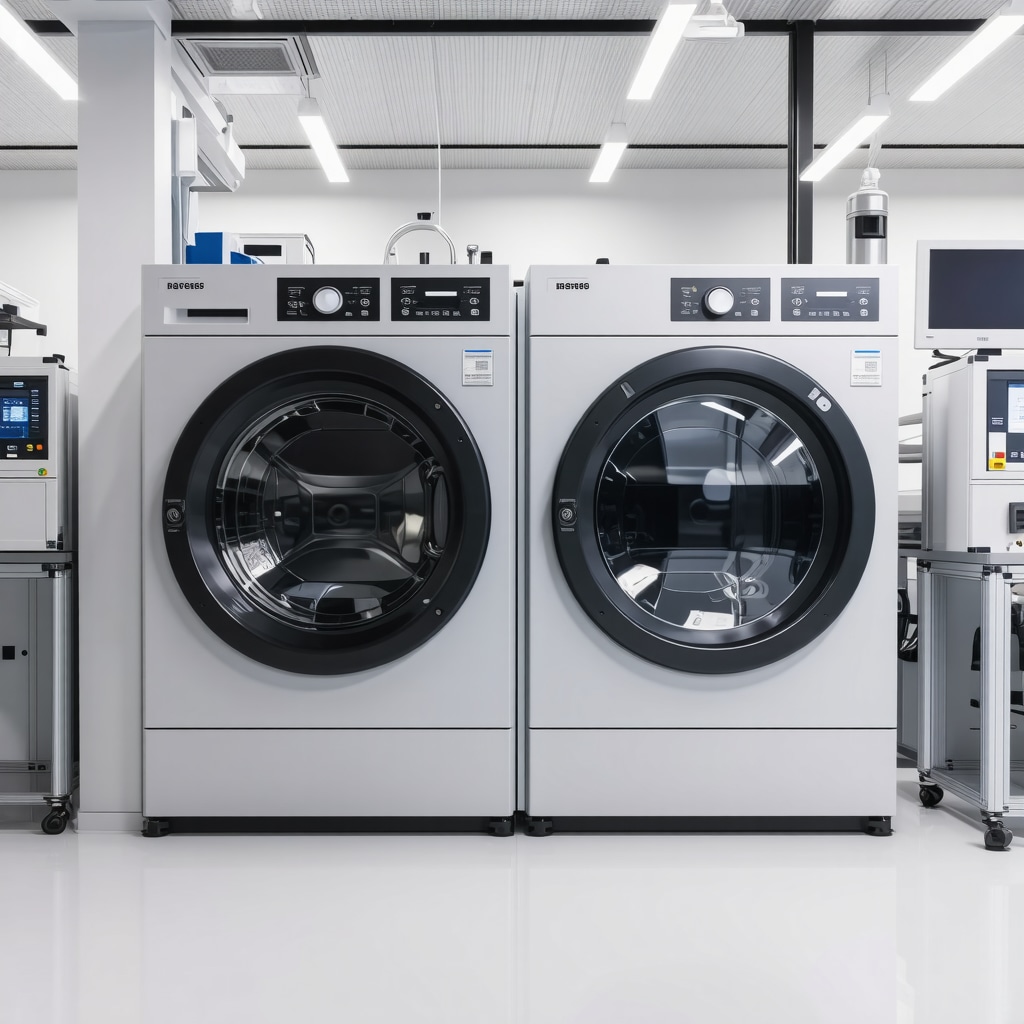 Laboratory with bioengineered enzymes, nanotech fabrics, and AI-controlled eco-friendly washing machines