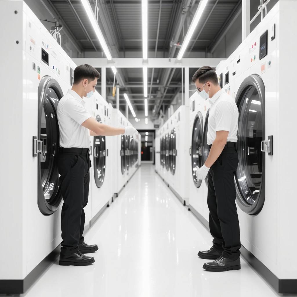 Technicians using eco-friendly plant-based dry cleaning machines with digital and AI technology in Odessa