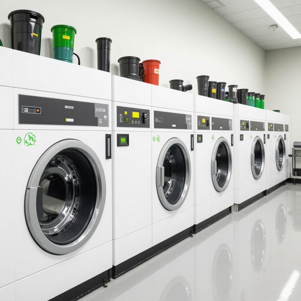 Modern dry cleaning equipment using sustainable solvents in a green-certified Palm Harbor facility