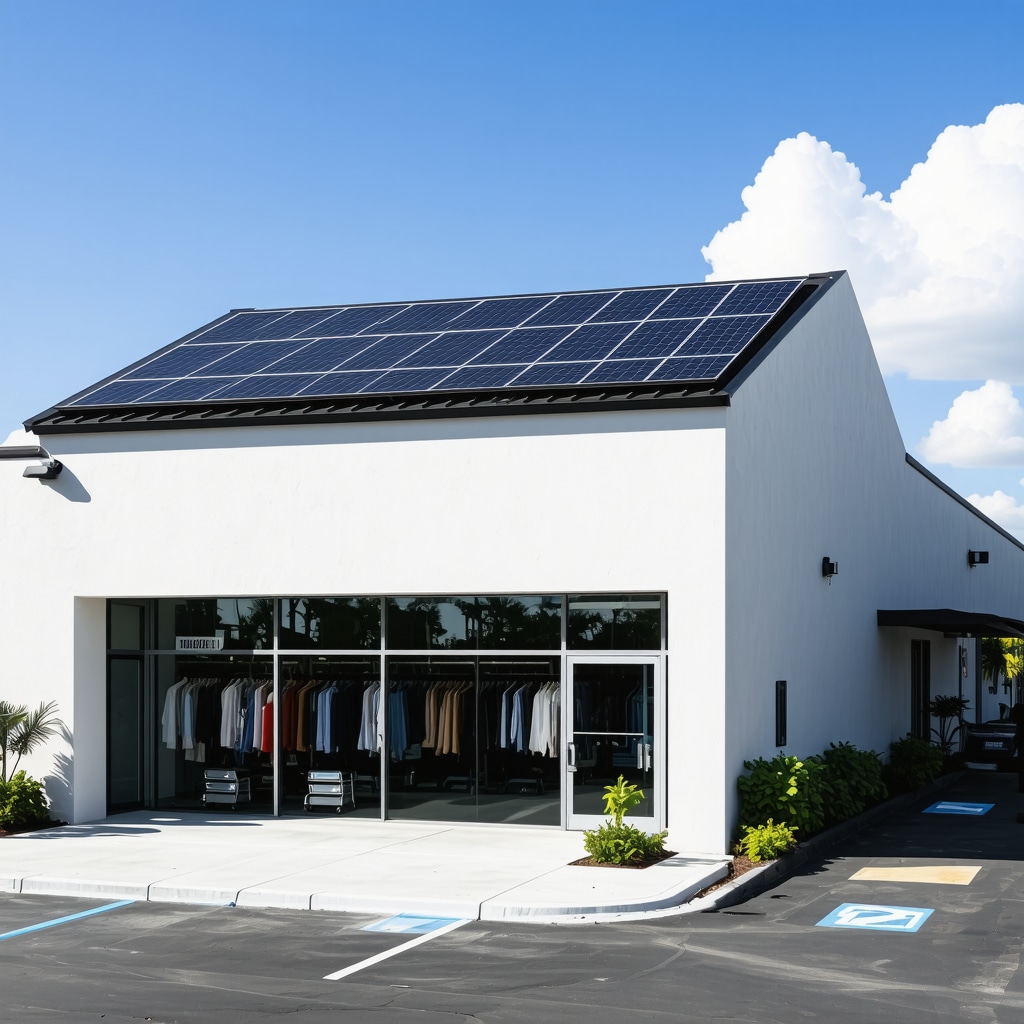 Modern dry cleaning plant utilizing enzyme technology and solar energy for sustainable allergy-safe garment care
