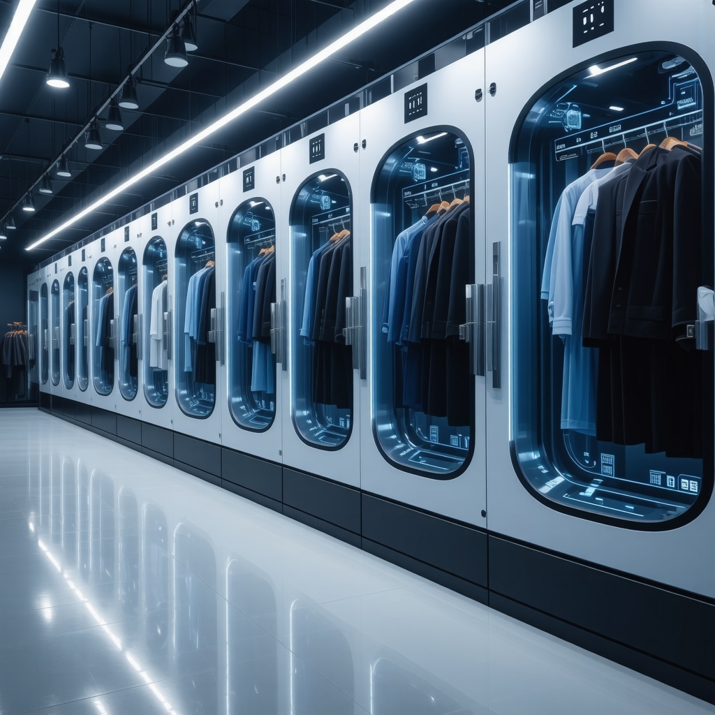 Advanced dry cleaning facility showcasing blockchain and AI technologies for sustainable fabric care in Tampa