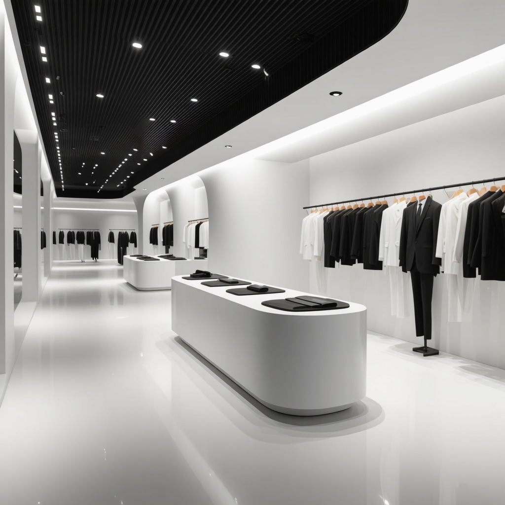 High-tech luxury dry cleaning lab featuring AI fabric analysis and nanotechnology equipment