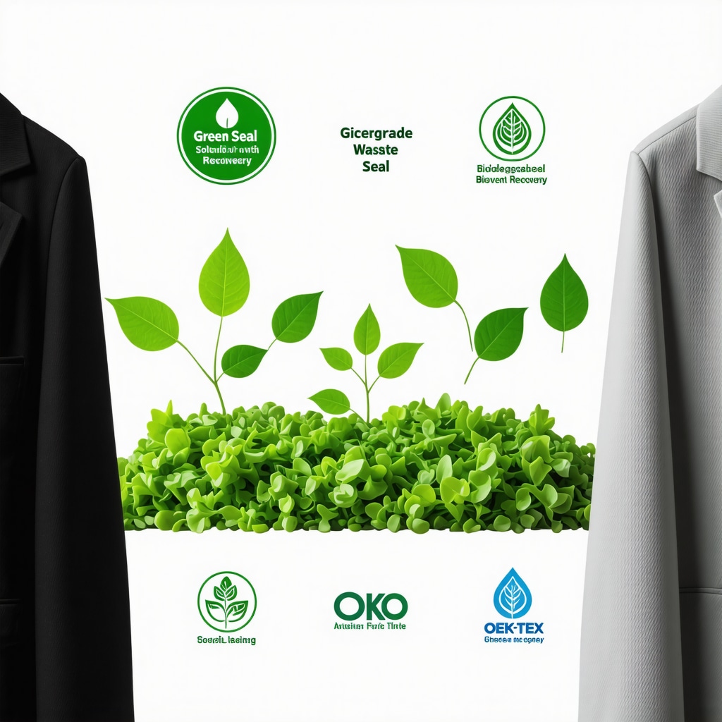 Diagram showing solvent recovery and certifications in zero waste dry cleaning