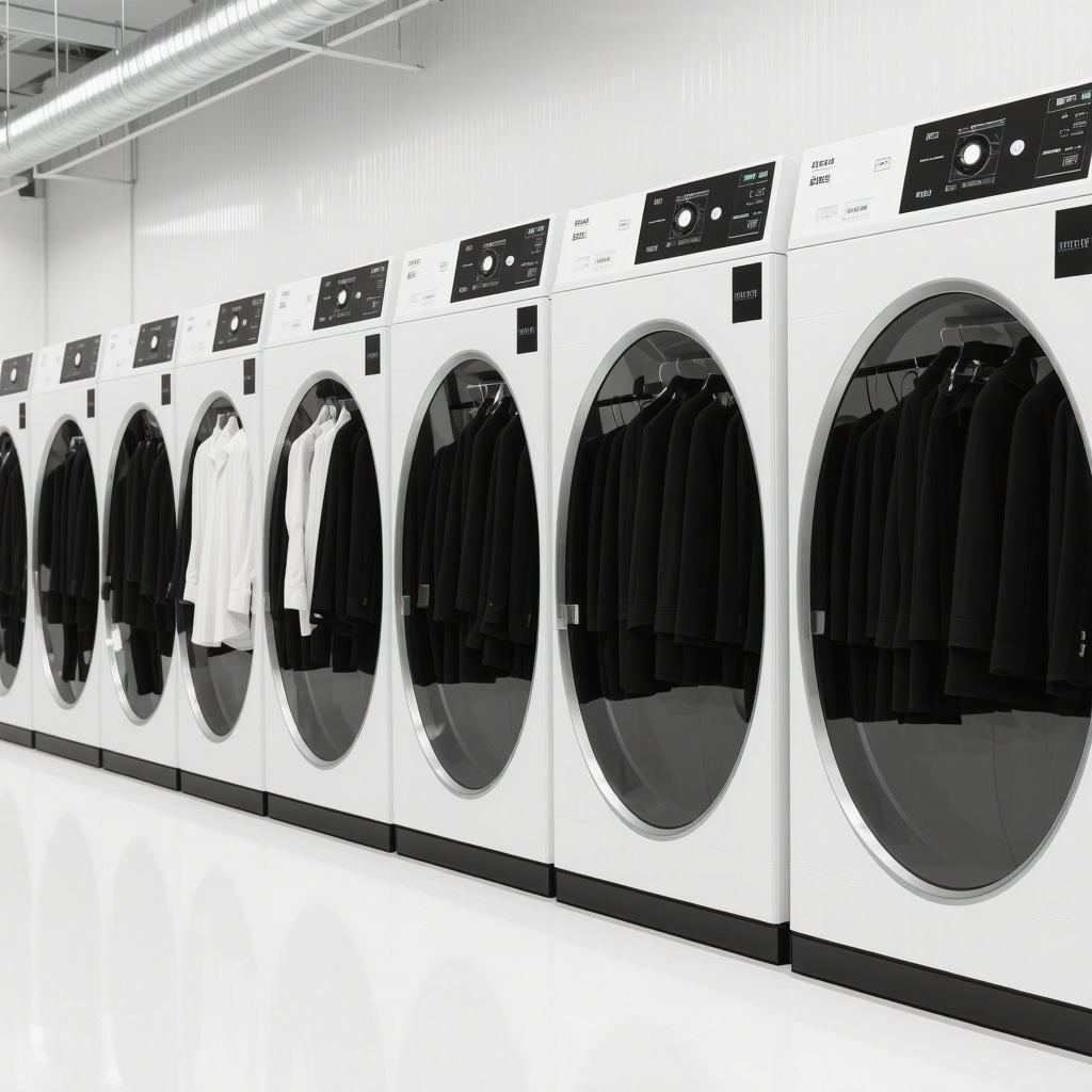 Digital monitoring systems in a sustainable dry cleaning facility using plant-based solvents