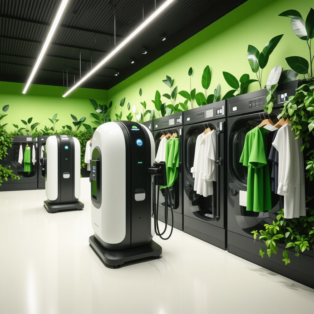 Eco-friendly dry cleaning facility equipped with AI technology and hybrid solvents in Tampa