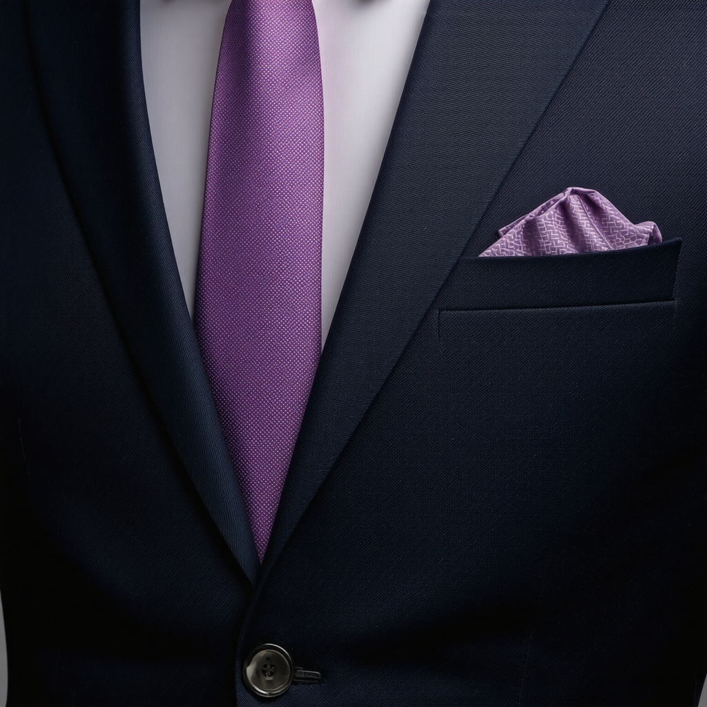 Close-up image of luxury wool suit fabric showing nanocoating and enzymatic treatment effects