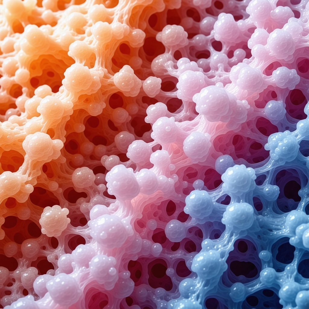 Nanoparticles interacting with textile fibers representing advanced nanotech cleaning