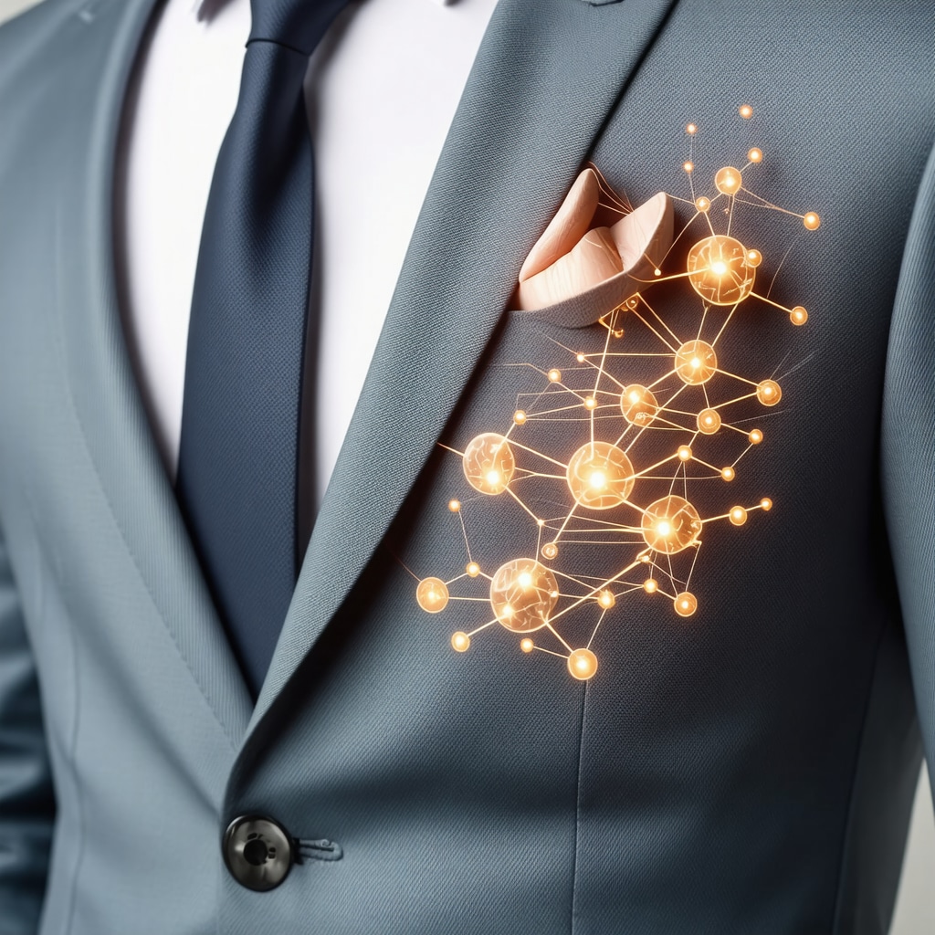 Luxury wool suit fabric with nanotechnology protective layer illustration