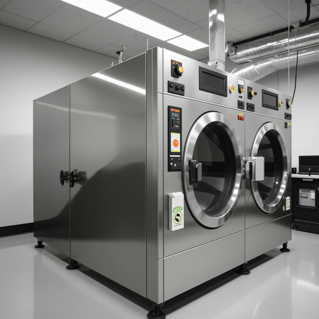 Supercritical CO2 dry cleaning machine with digital controls and eco-friendly branding in Tampa