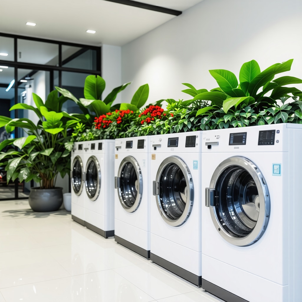 Modern sustainable dry cleaning plant in Florida with nanotechnology and recycling systems