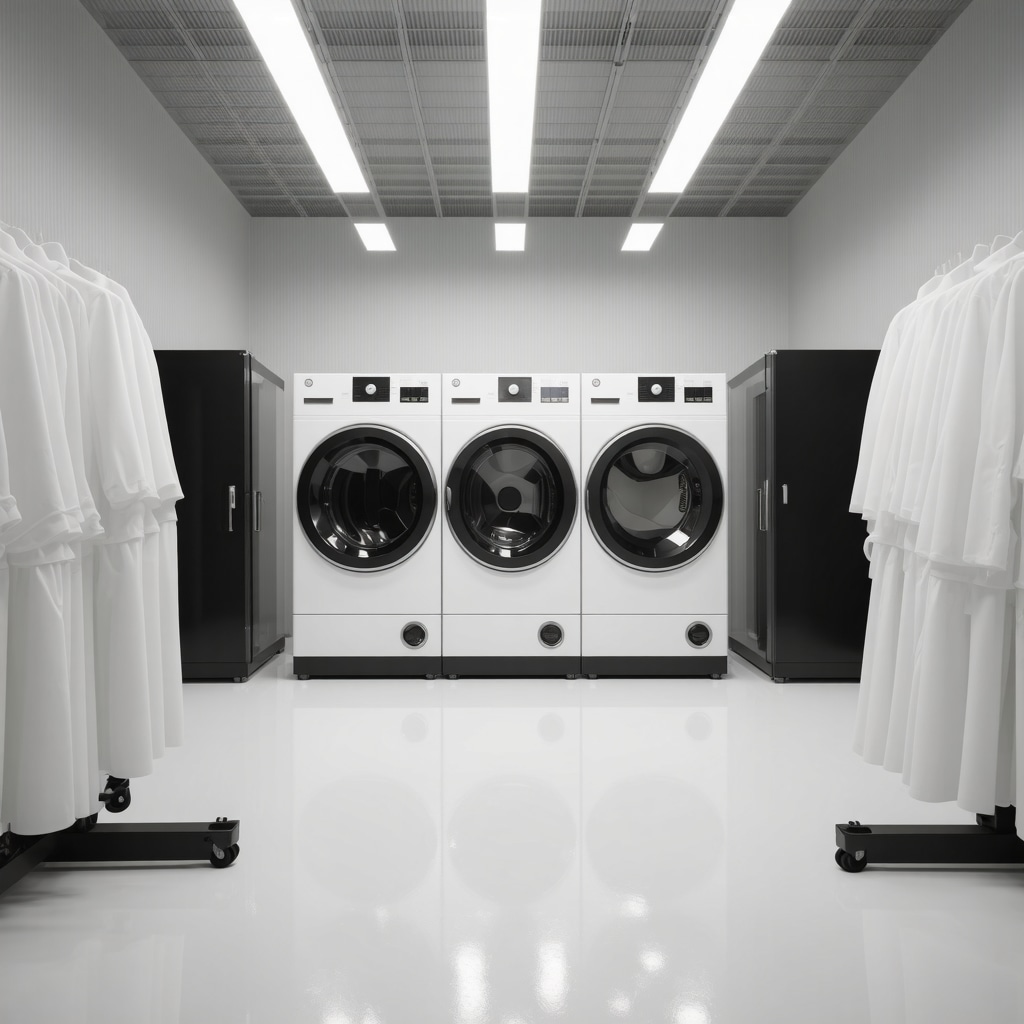 Modern eco-friendly dry cleaning equipment using liquid CO2 and silicone-based solvents