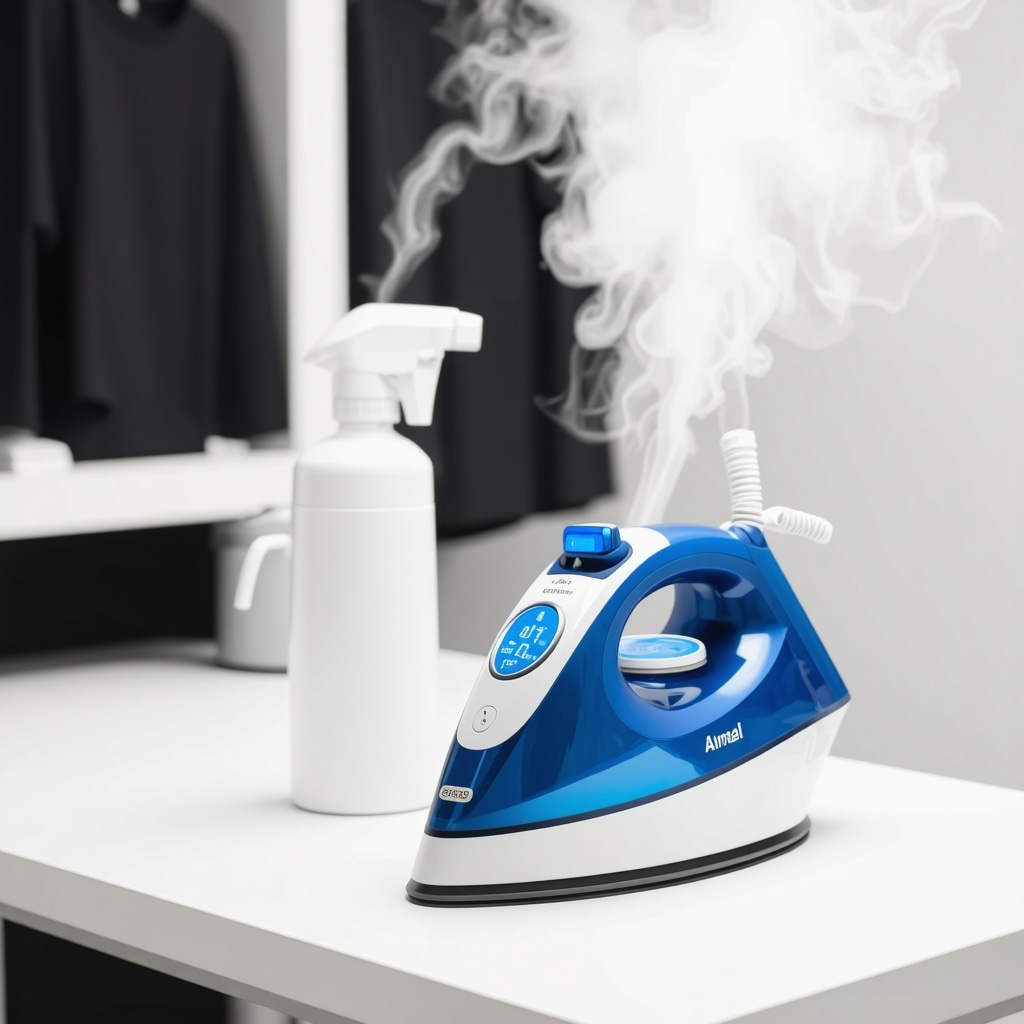 Smart ironing setup with sensors, distilled water, and controlled humidity for sustainable fabric care