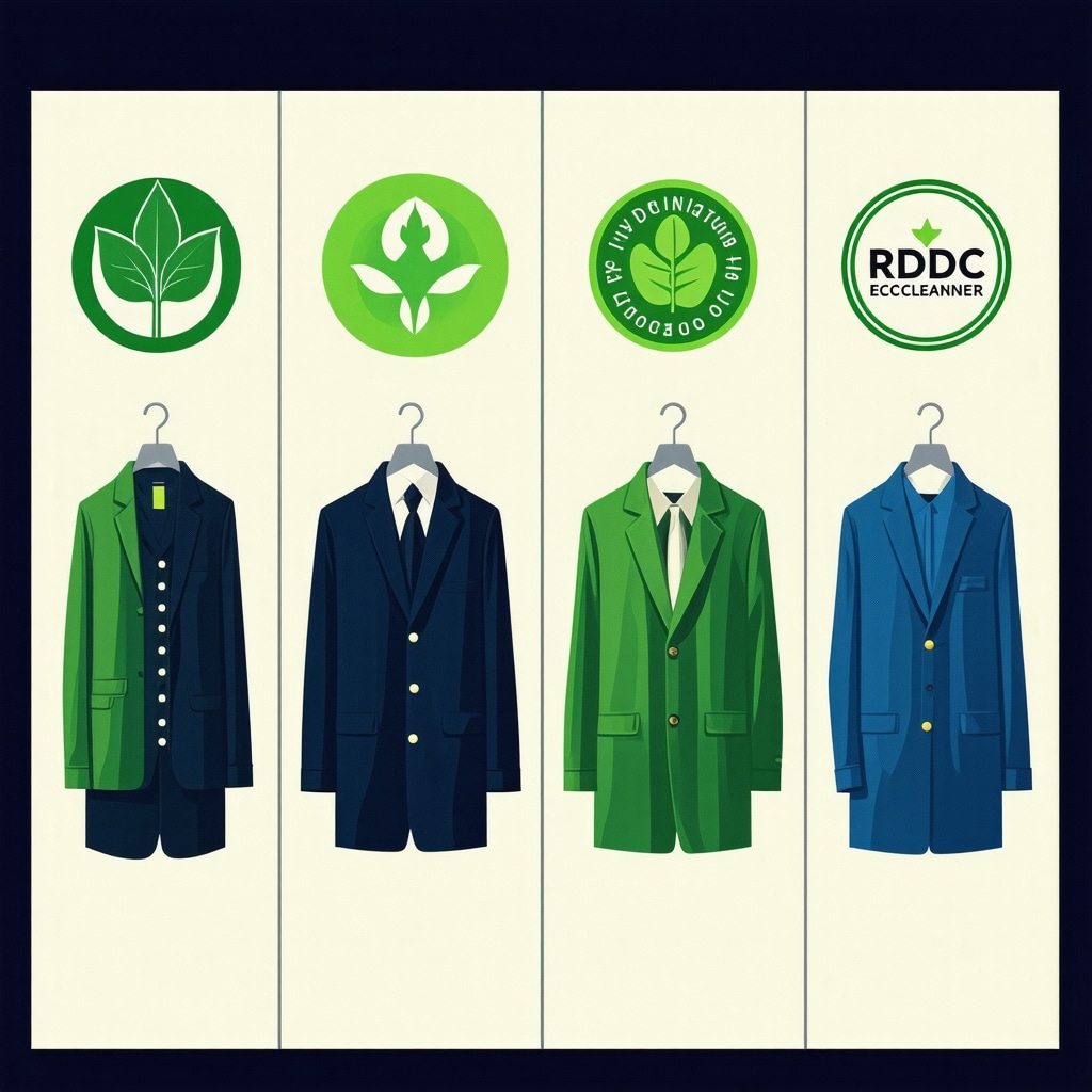 Image showing eco-certification labels and eco-friendly cleaning machines