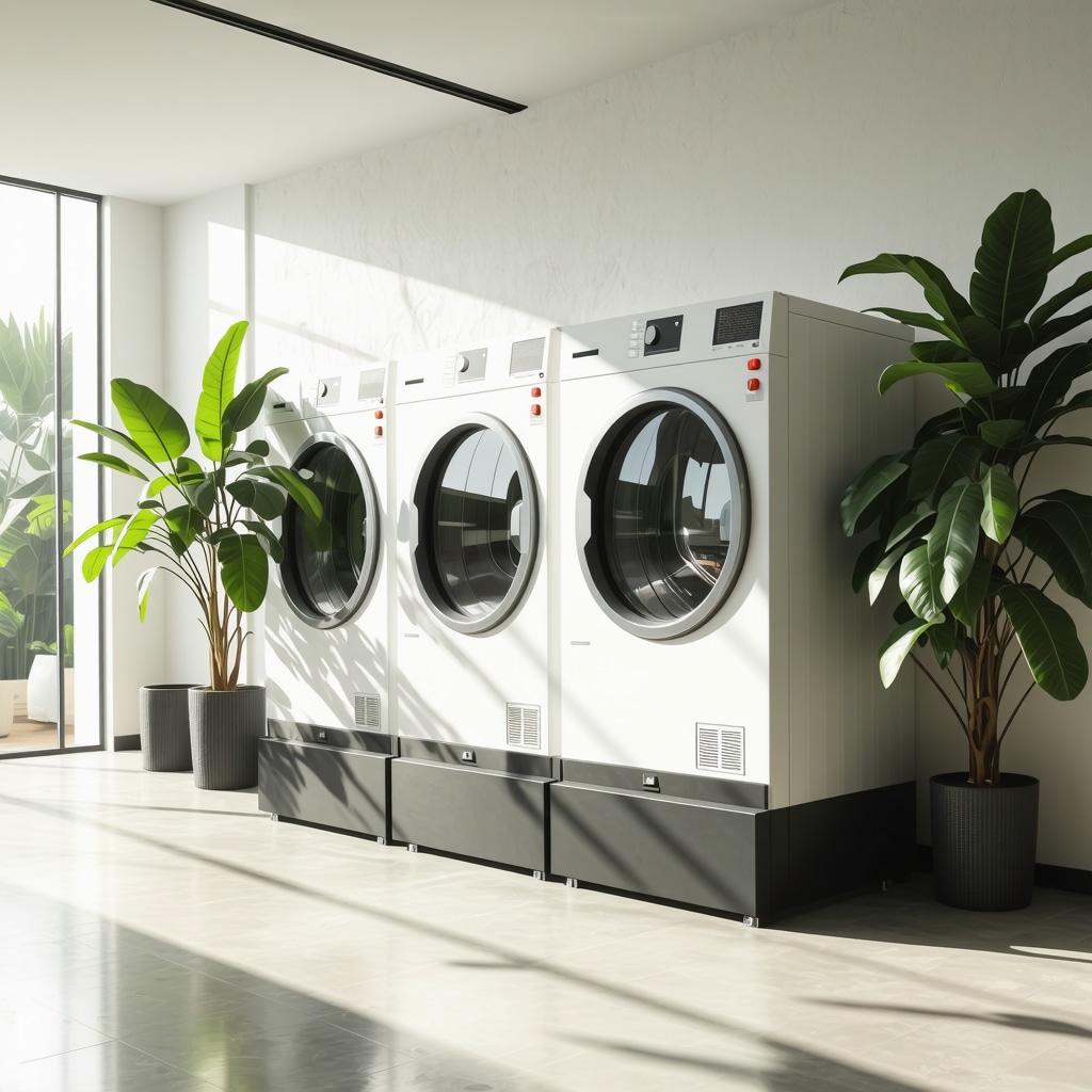 Clean, sustainable dry cleaning shop with eco-friendly practices