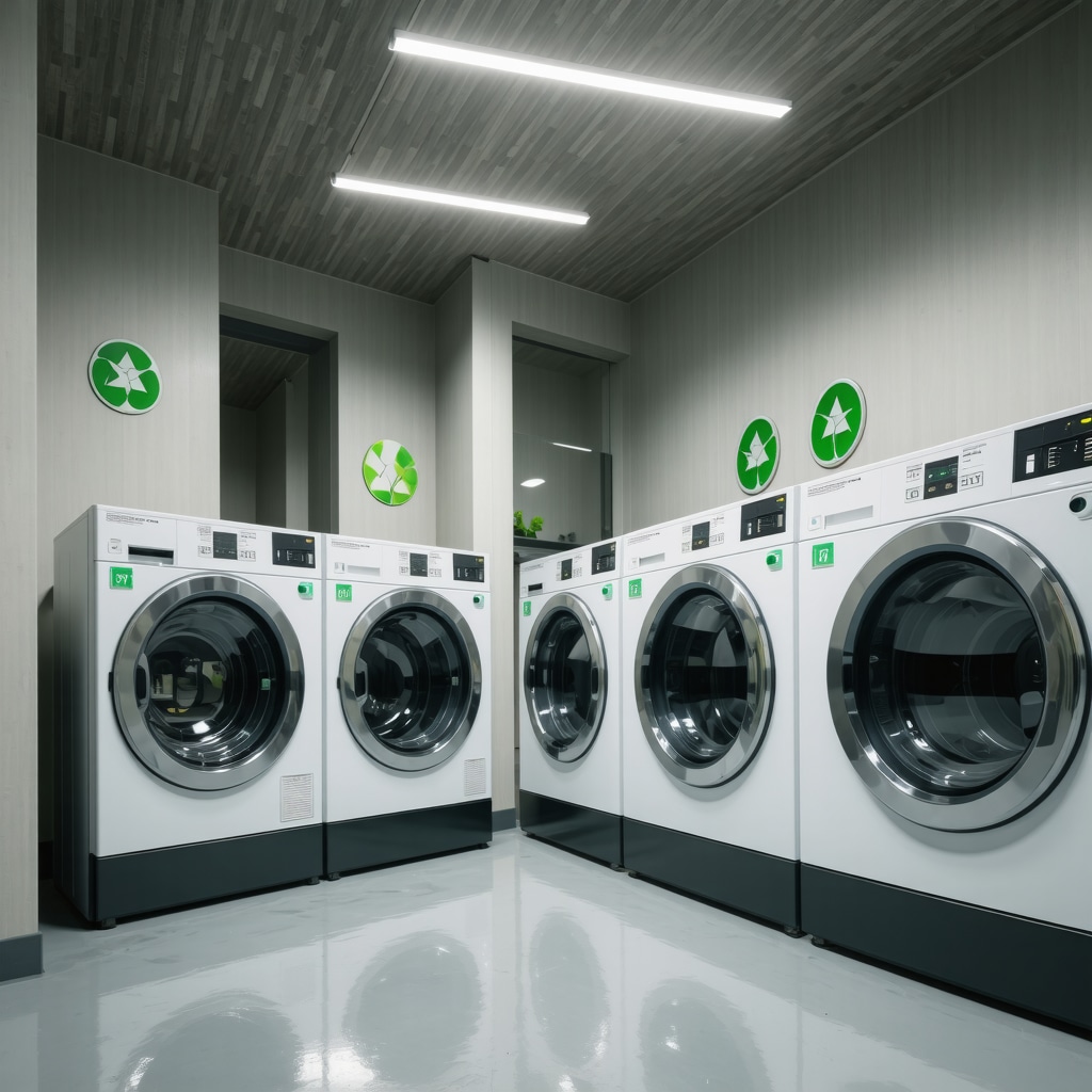 State-of-the-art eco dry cleaning plant showcasing sustainable practices and certifications