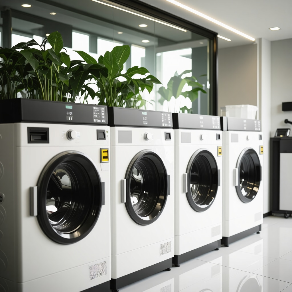 Technician performing eco-friendly dry cleaning with plant-based solvents
