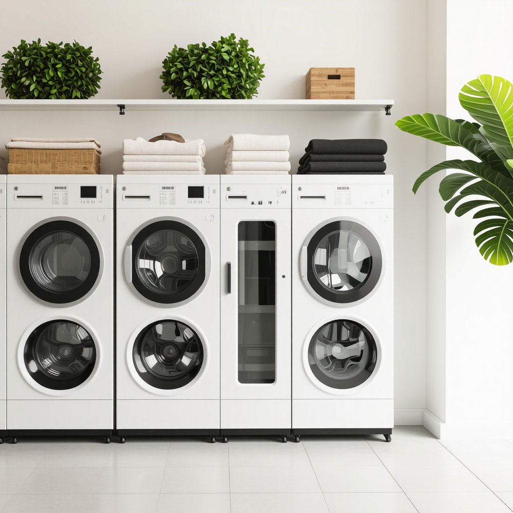Eco dry cleaner using plant-based solvents and eco-friendly pressing equipment in a modern shop.