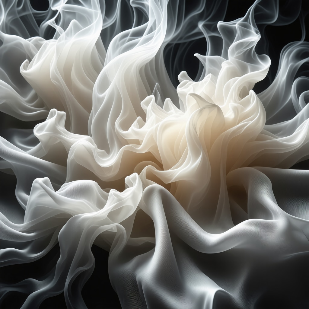 Close-up of silk fabric being treated with supercritical CO2 cleaning technology.
