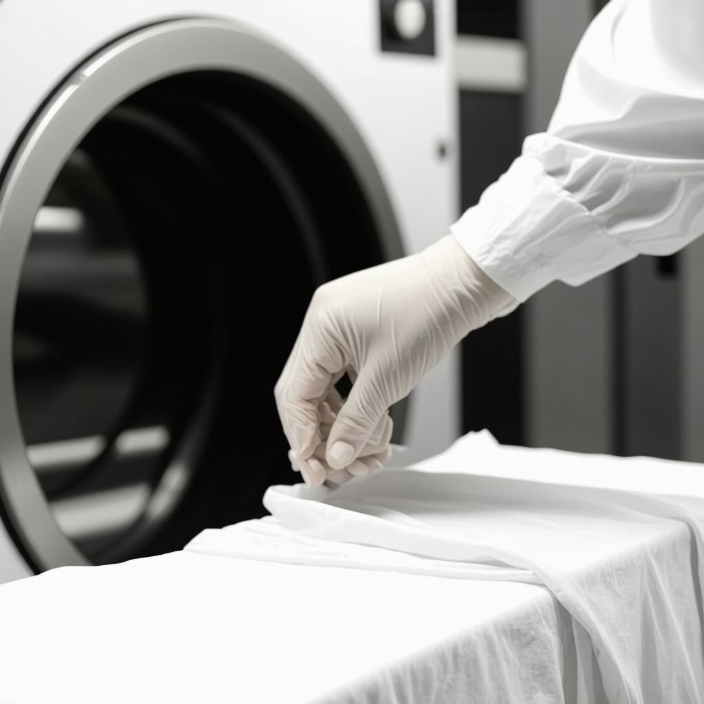 Modern dry cleaning machine using plant-based solvents to clean delicate fabrics in Trinity, FL.
