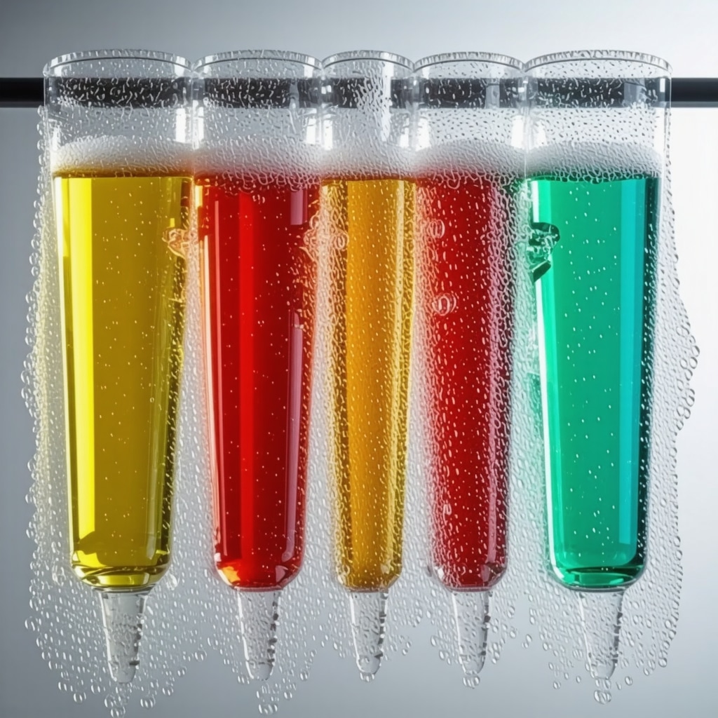 Laboratory technician working with bio-enzymes and plant-based solvents for eco-friendly fabric cleaning