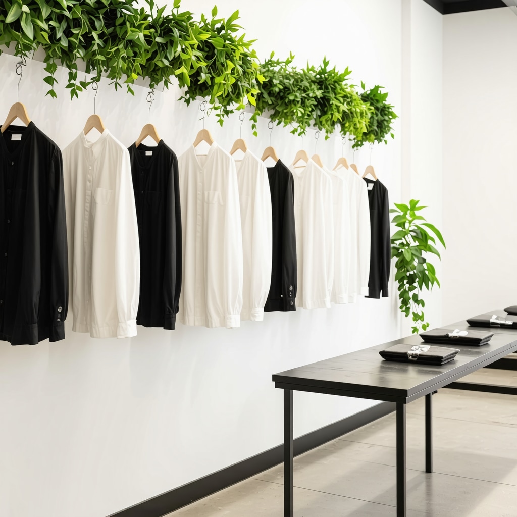 Modern eco-friendly dry cleaning facility showing AI stain detection technology and biodegradable garment bags in Westchase