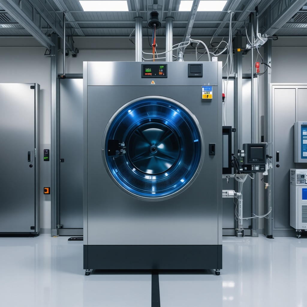 Modern dry cleaning machine utilizing supercritical CO2 technology in Tampa's eco-friendly facility