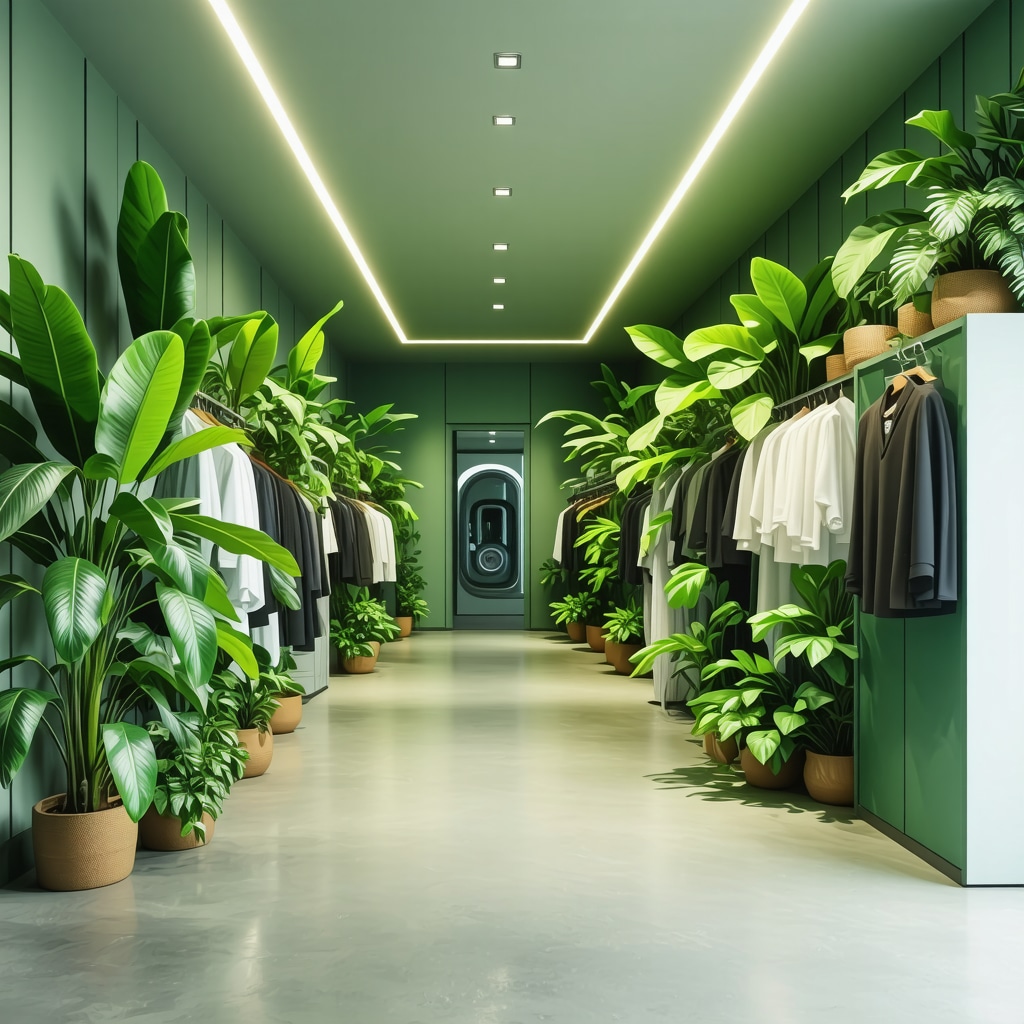 Eco dry cleaning facility with cutting-edge solvent technology, energy-efficient machines, and sustainable environment