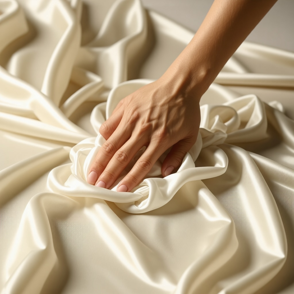 Eco-friendly silk cleaning process with organic solutions.
