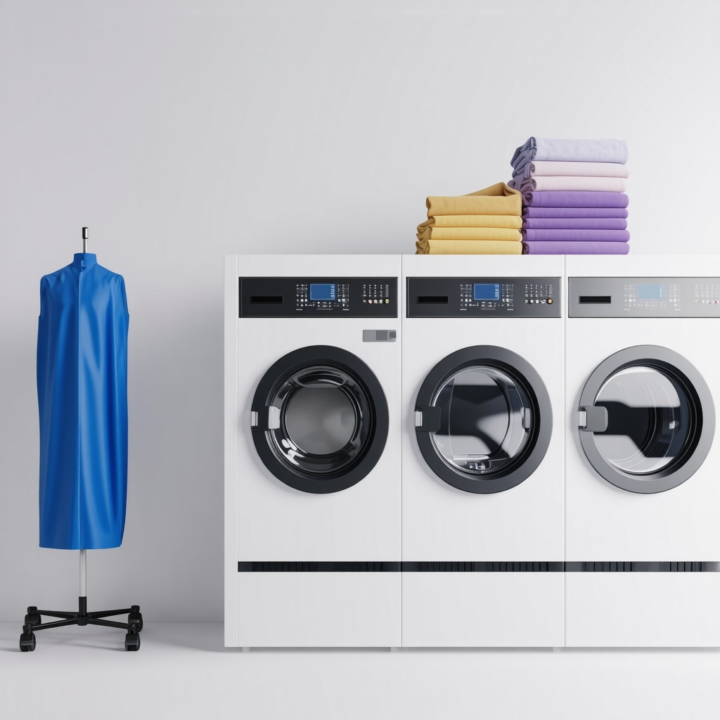 Eco-friendly dry cleaning facility featuring ultrasonic cleaning machines and biodegradable garment bags in Palm Harbor