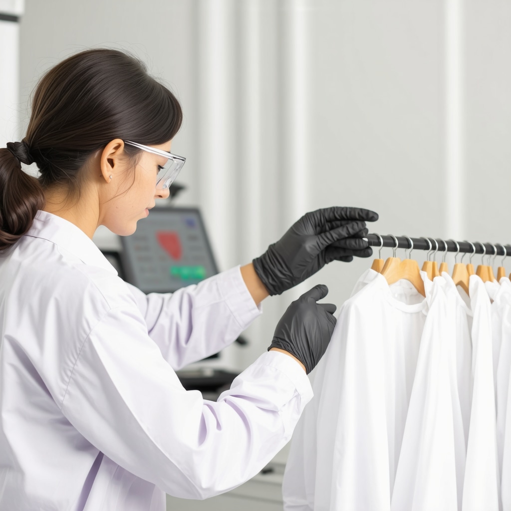 Scientist studying natural solvents used in eco-friendly dry cleaning processes