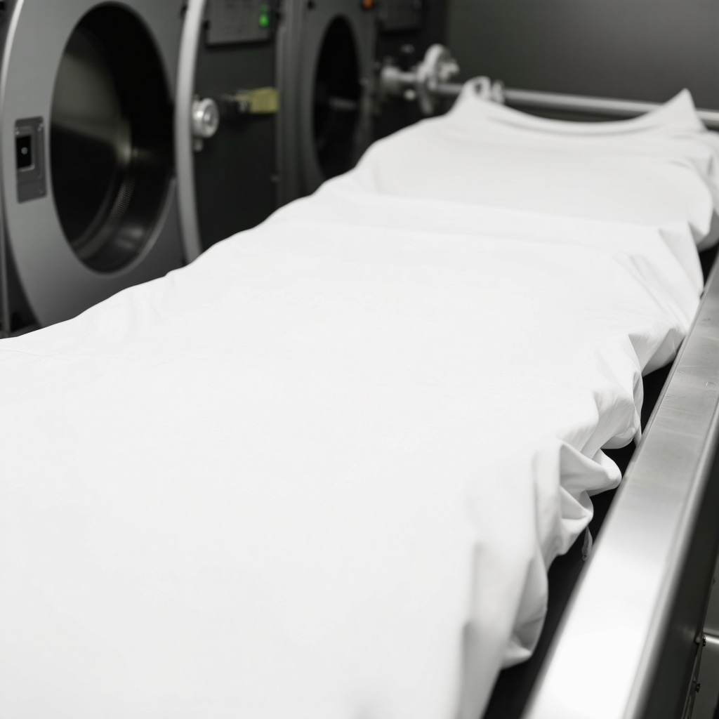 Ultrasonic cleaning equipment gently cleaning delicate fabrics in a modern eco-friendly dry cleaner