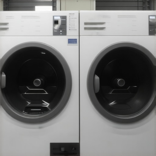 Modern dry cleaning shop using eco-friendly, plant-based solvents and sustainable practices
