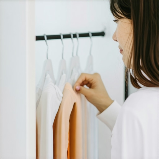 Professional cleaner using plant-based solvents on delicate garments in eco-friendly dry cleaning facility.
