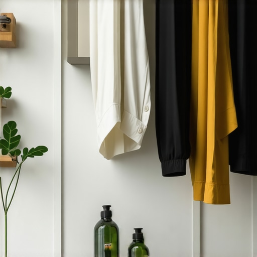 Eco-conscious dry cleaning process with vintage clothes and natural solvents.