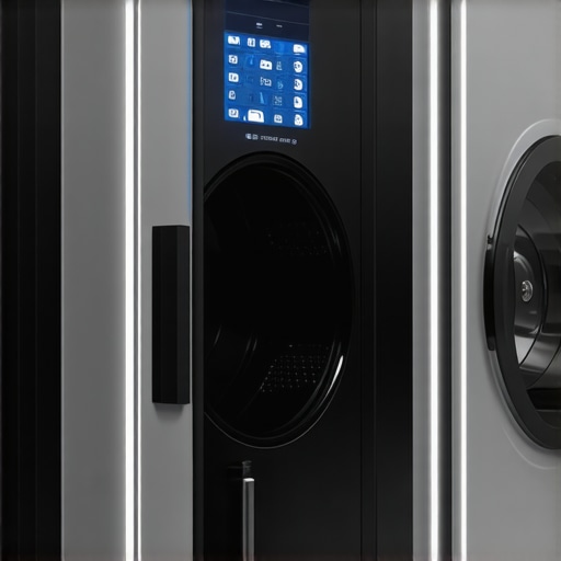 Futuristic ultrasonic garment cleaning technology Ultrasonic cleaning machine in an eco-friendly laundry setting