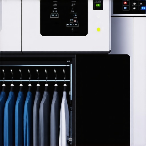 A state-of-the-art ultrasonic dry cleaning machine using plant-based solvents in a modern eco-friendly laundry facility